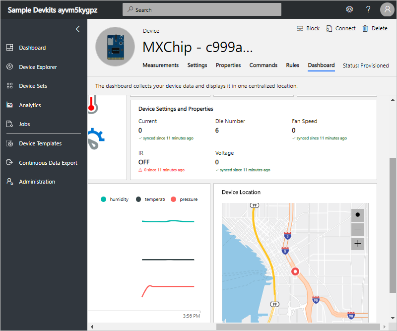 View device dashboard