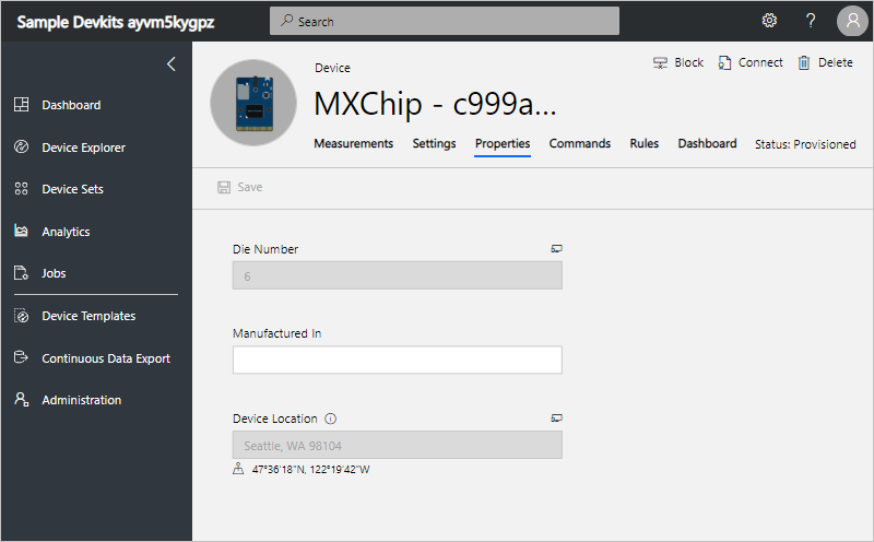View device properties