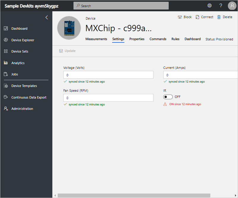 View device settings